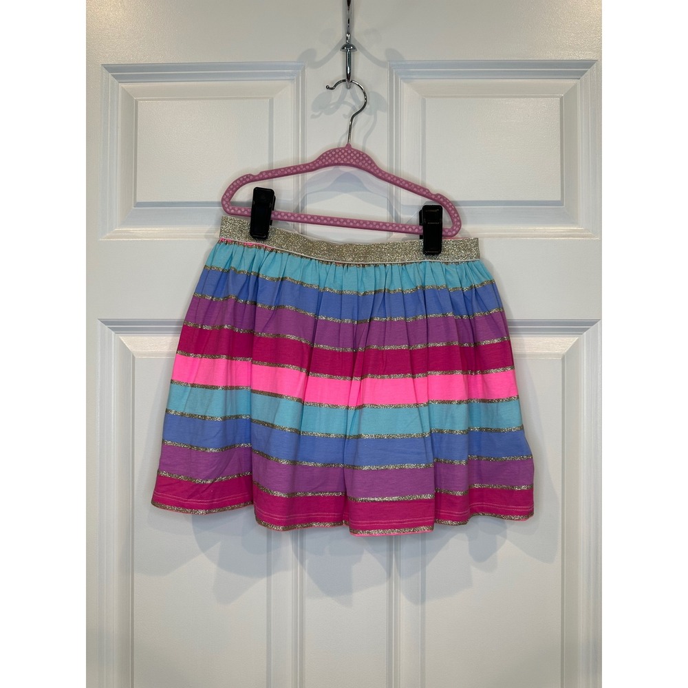 Isaac Mizrahi New York Girls Striped Glitter Skort Size 7/8 NWT